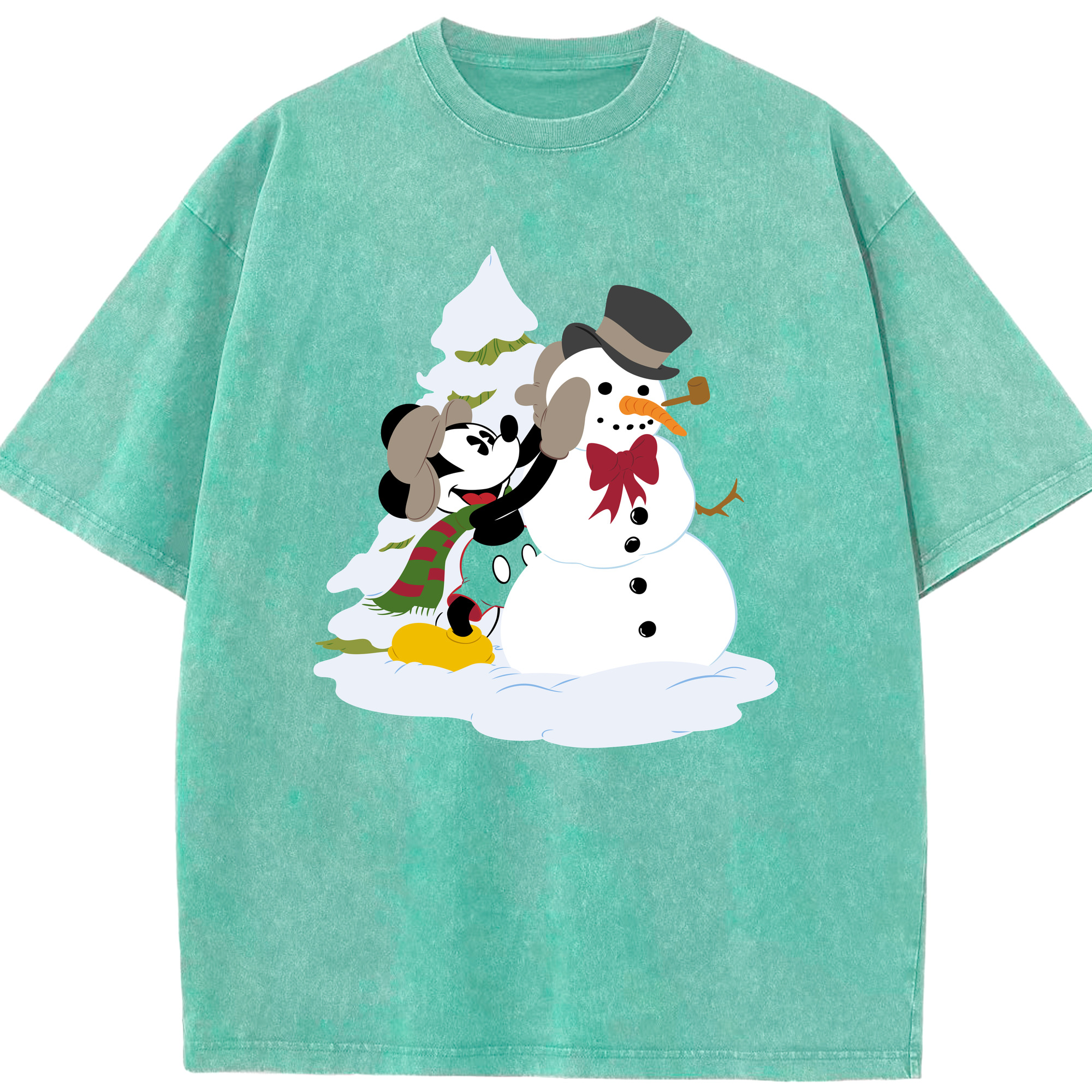 （画像用） ミッキーマウス Mickey Mouse 綿100% ヴィンテージ風 半袖Tシャツ（フロントプリント）